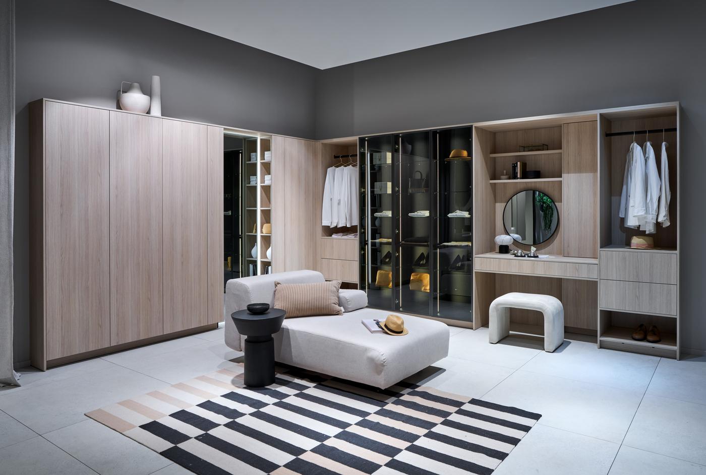 Dressing avec coiffeuse Montreal chêne fin clair