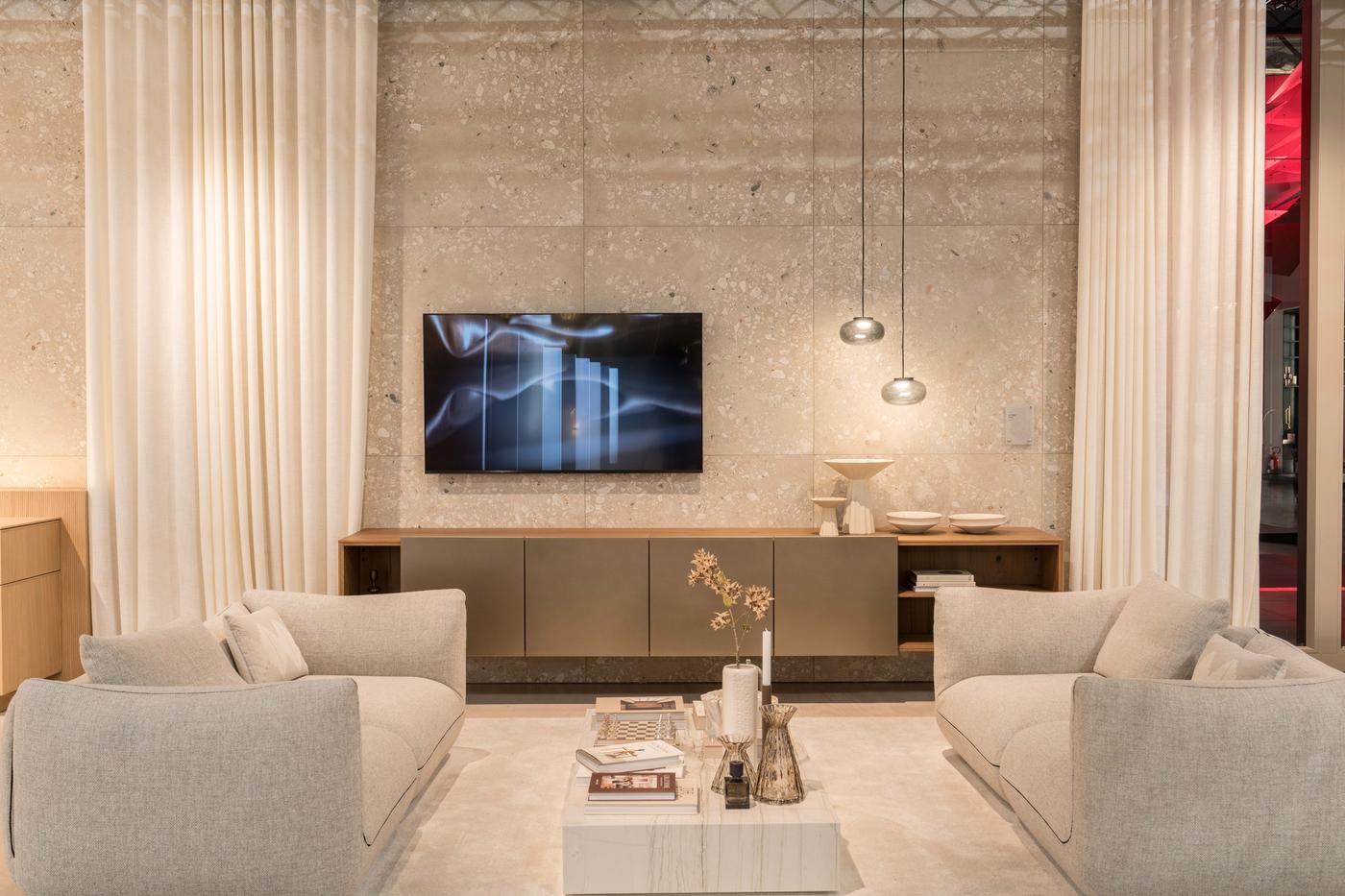 Meuble salon sur-mesure bronze