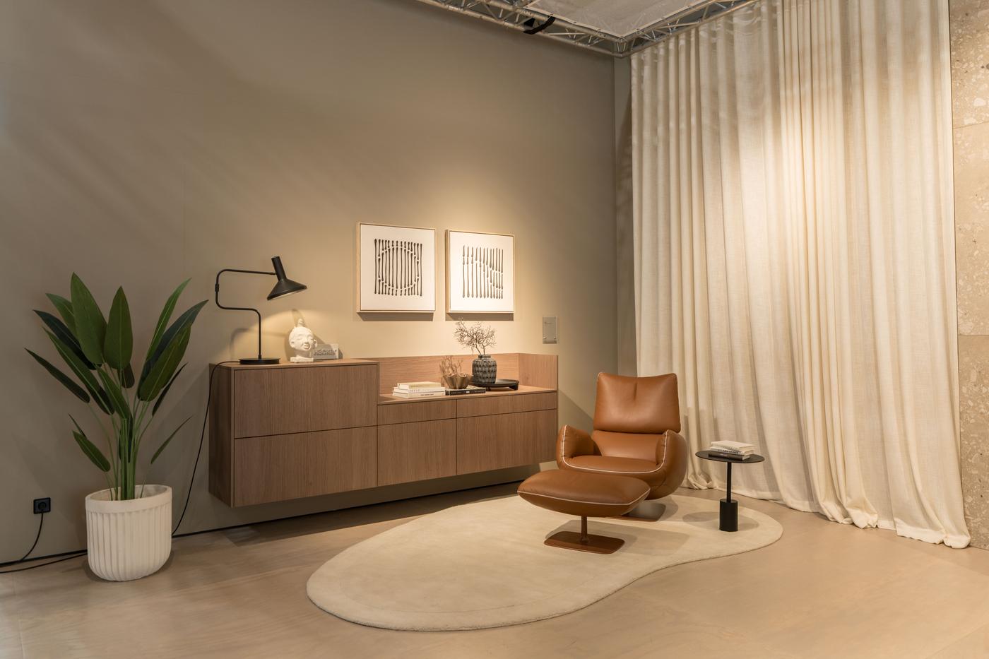 Meuble salon chêne brun truffe